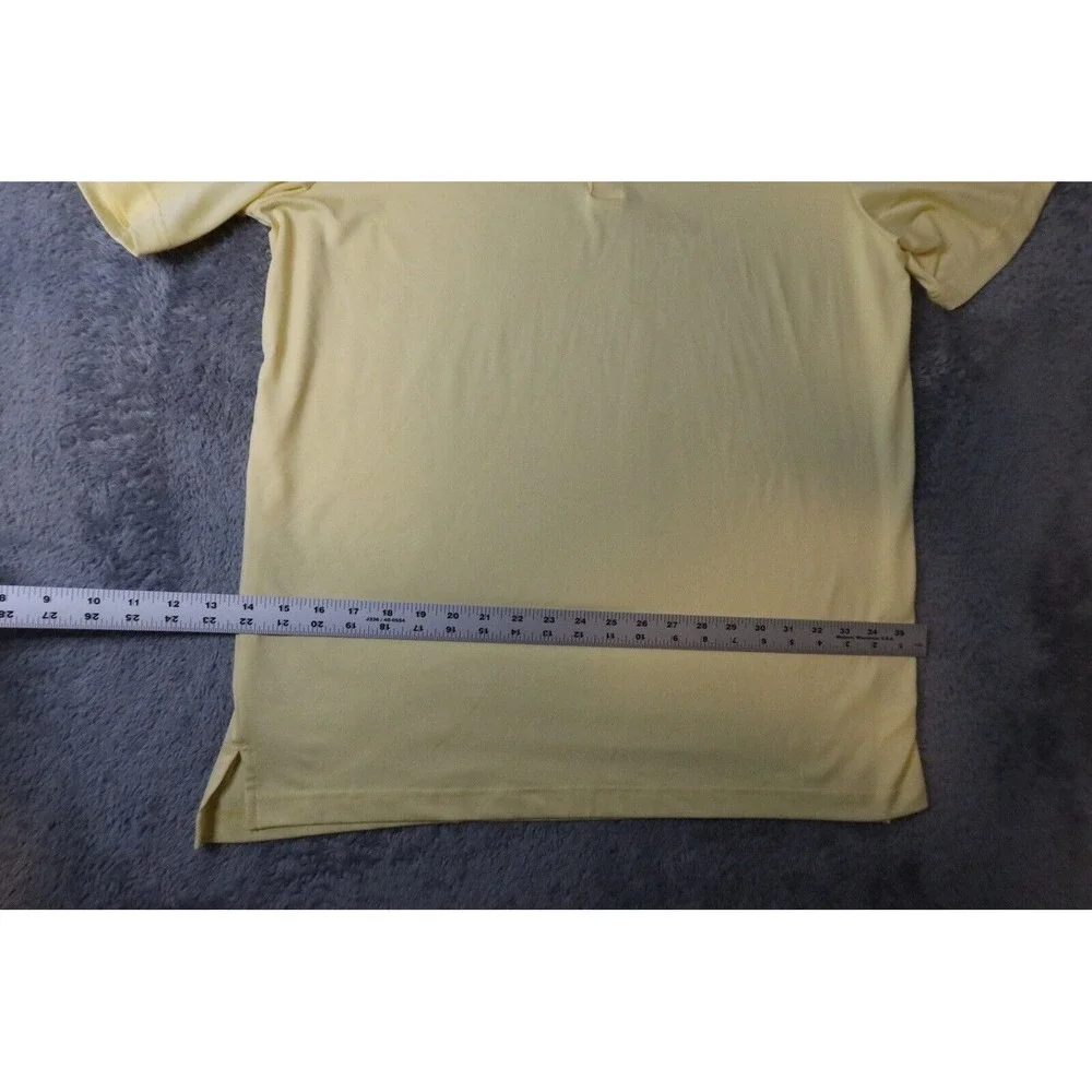 Adidas Golf Men's Yellow Short Sleeve Polo Shirt SZ Large Athletic Casual Fit